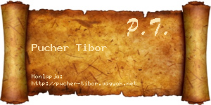 Pucher Tibor névjegykártya